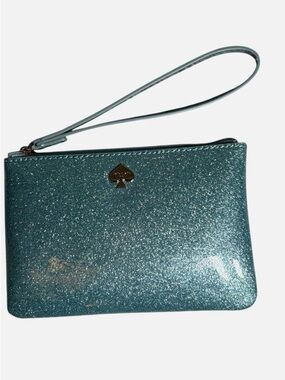 kate spade Glitter Wristlet in Teal Blue